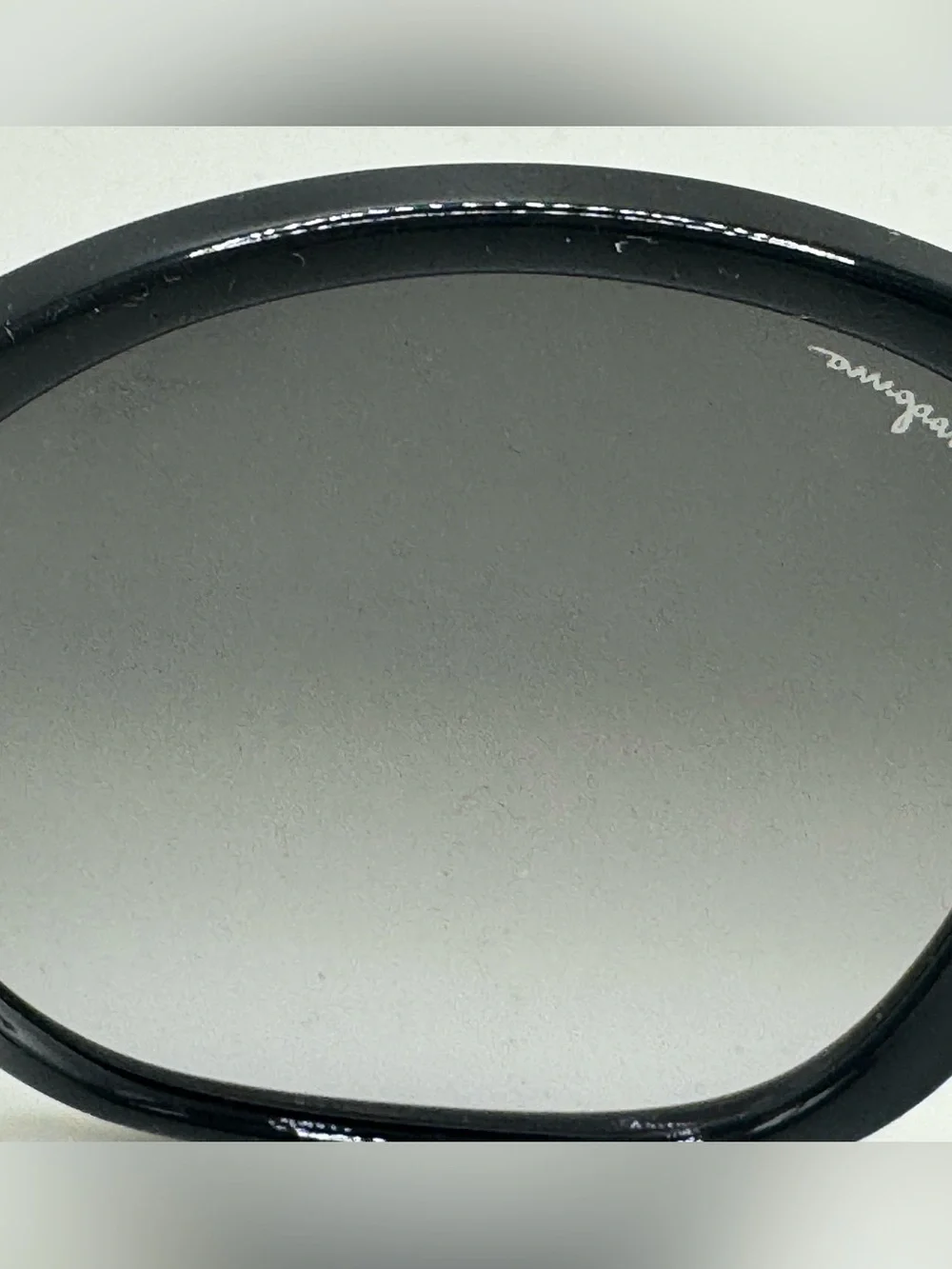 Salvatore Ferragamo SF74SLA Black Gold Logo Sunglasses Oversized Butterfly